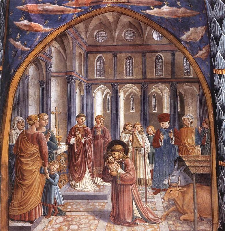 GOZZOLI, Benozzo Scenes from the Life of St Francis (Scene 9, north wall) dh oil painting picture